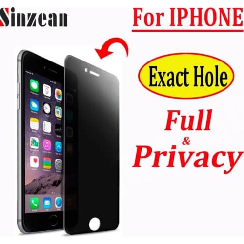 100pcs For IPHONE 12/11 Pro MAX/XS MAX/XR Privacy EXACT HOLE Tempered Glass For IPHONE 678 Plus 2.5D Full Cover Screen Protector