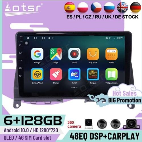 128G Carplay Stereo Android Player For Mercedes Benz C W204 2009 2010 2011 2012 2013 GPS Navigation Car Radio Receiver Head Unit