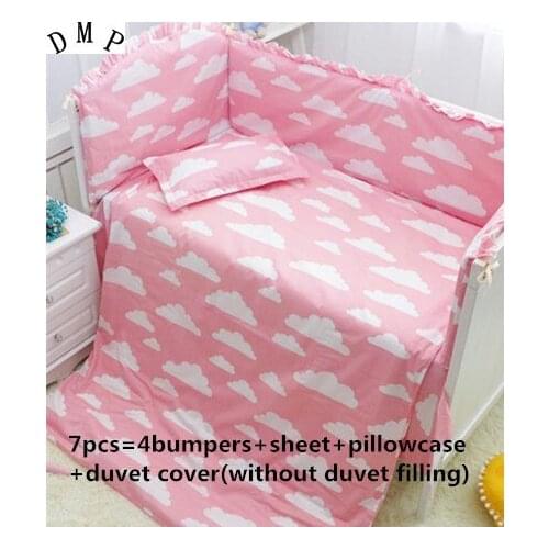 2017! 6/7PCS Fish baby cot bedding set 100% cotton crib bumper juego de cama baby cot sets Duvet Cover,120*60/120*70cm