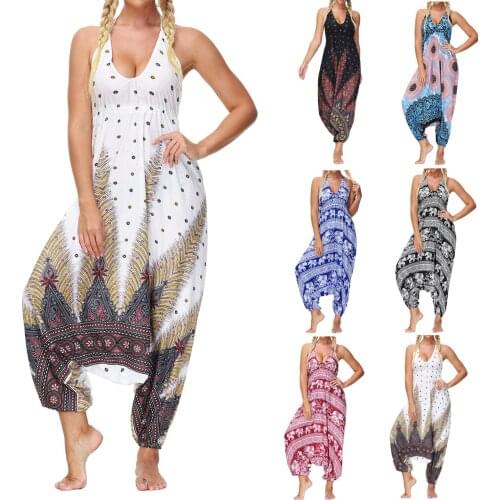 2021 Casual Men Women Jumpsuits Thai Trousers Hippy Baggy Boho Loose Aladdin Boho Festival Hippy Smock High Waist Pant