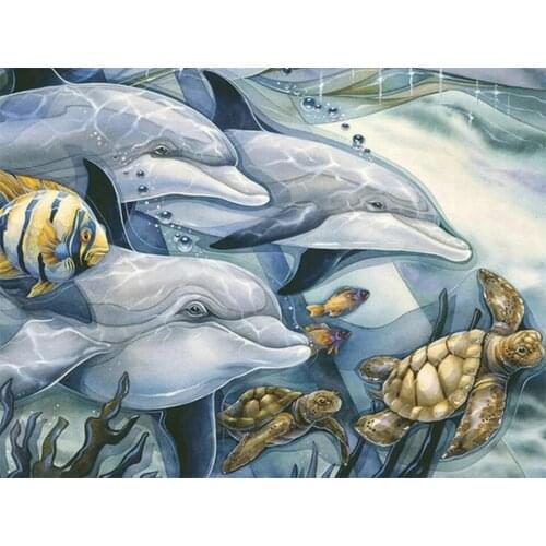 5D Diamond Painting Animal Turtle Pictures Of Rhinestones Diamond Embroidery Cross Stitch Dolphin Mosaic Decortion