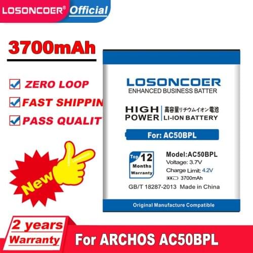 3700mAh LOSONCOER High Quality Battery for ARCHOS AC50BPL Battery