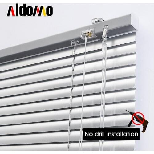 ALDOMO Aluminum venetian blinds waterproof Rotary rod pull rope system Aluminum alloy blinds for kitchen office bathroom Custom