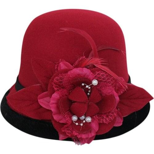 Women Fashion Beret French Style Painter Cap Vintage Warm Party Top Hat Wild Fisherman Hat English Feather Flower Topper Z0203