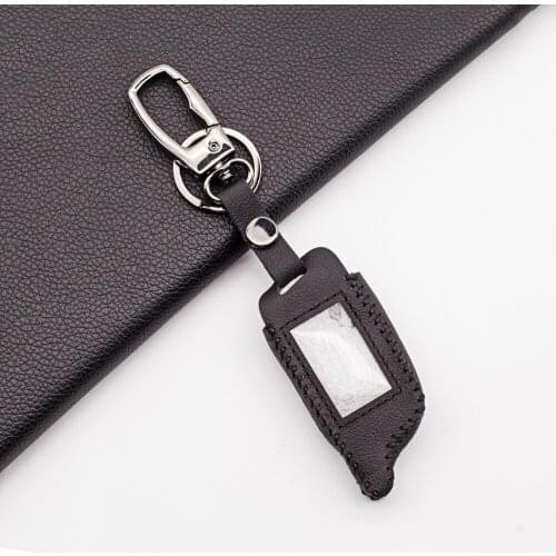 Soft Leather Key Case Keychain Protector Cover For Pantera SLK 600 625 650RS 675RS 300 400 868 Two Way Car Alarm LCD Remote