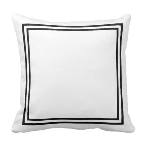 Black and White Border Framed Print Throw Pillow case