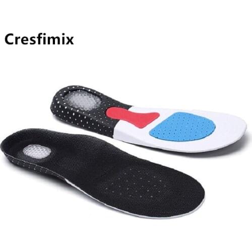 Cresfimix unisex high quality light weight silicon health care insole women cool breathable soft pad sole men shoes insole a5536