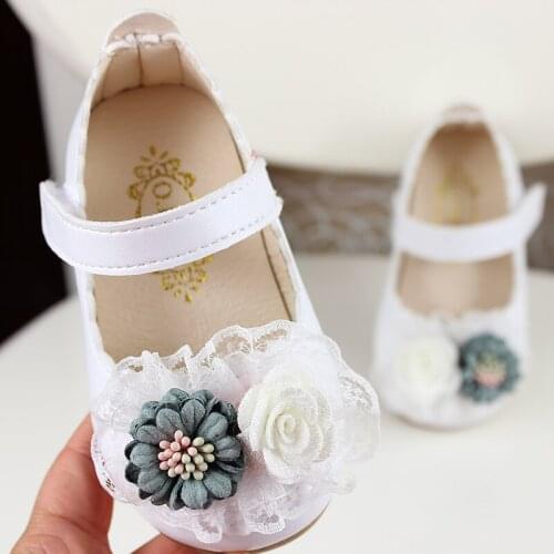 Spring Kids Baby Toddler Shoes Girl Infant Soft Bottom Anti-Skid Shoes Little Children Leather Princess Shoes Flowers Sneakers