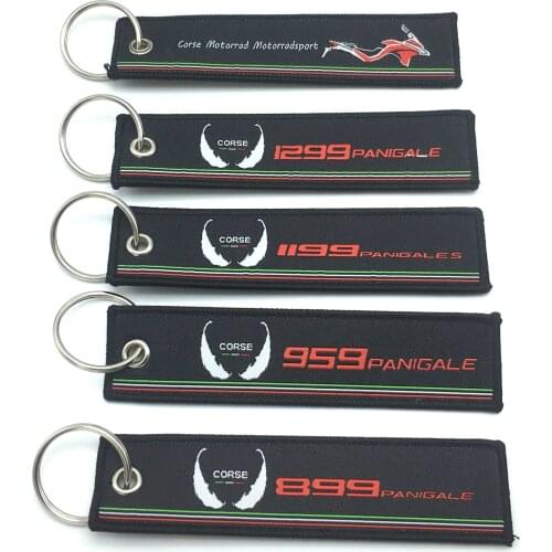 For Ducati 1199 Panigales 1299 Panigale 959 899 Motorcycle Key Chain Woven Key Ring Tag Label Chain Black Car Keychain Motor