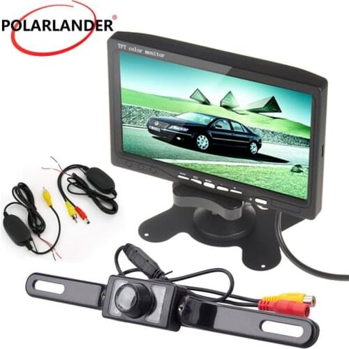 Bestselling 7 Inch CarMonitor TFT LCD Color Display Screen with 7led rearviwe camera for car parking