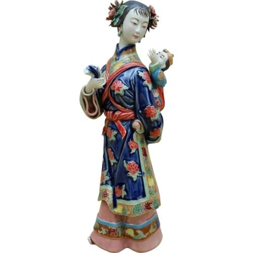 Beginning of the ancient beauty of women shiwan doll ceramic gifts girl Beauty figure Sculpture room porch study decoration