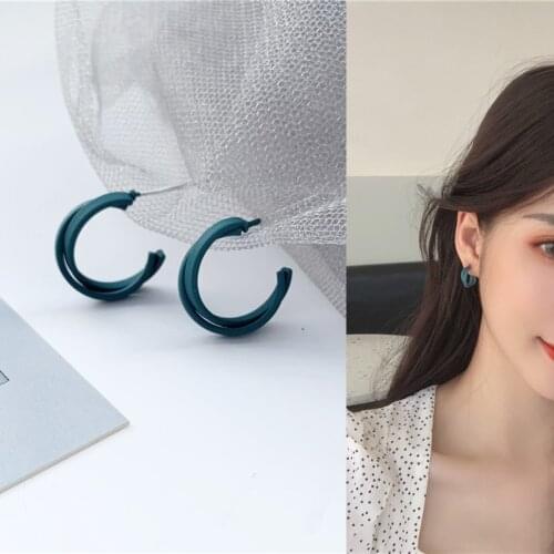 Classic Simple Letter C Shaped Pendant Drop Earrings for Women Girls Teens Korean Ear Jewelry Earrings 2021 Trend New Arrival