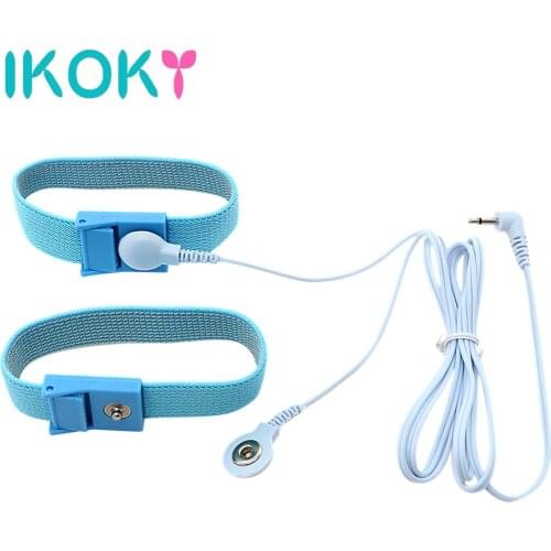 IKOKY Penis Extender Electric Shock Cock Rings Penis Stimulator Sex Toys for Men With Cable Medical Themed Toys 2 Pieces
