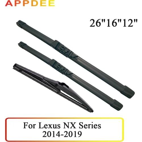 APPDEE Wiper Front & Rear Wiper Blades Set For Lexus NX Series NX200 NX200t NX300h 2014 2015 2016 2017 2018 2019 26"+16"+12"
