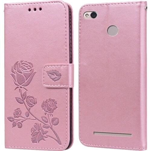 Luxury Leather Flip Book style Case for Xiaomi Redmi 3X 3S Note 3 Pro Rose Flower Wallet Stand Card Holder Case Phone Bag coque
