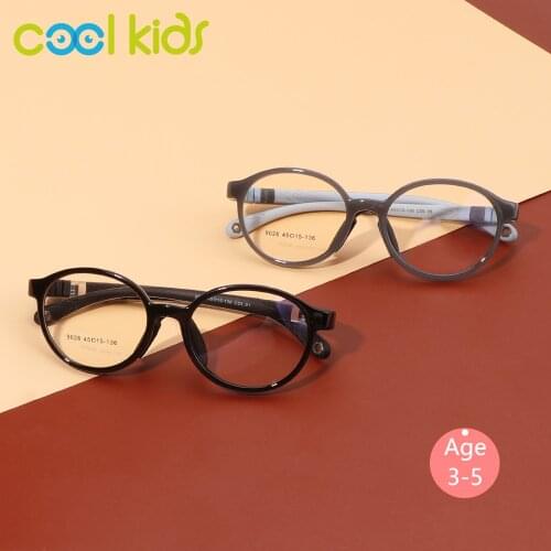 COOL KIDS Kid Glasses Age 3-5 Flexible Eyewear Frame For Girls and Boys TR90 Children Eyeglasses Frame Unbreakable Optical Frame