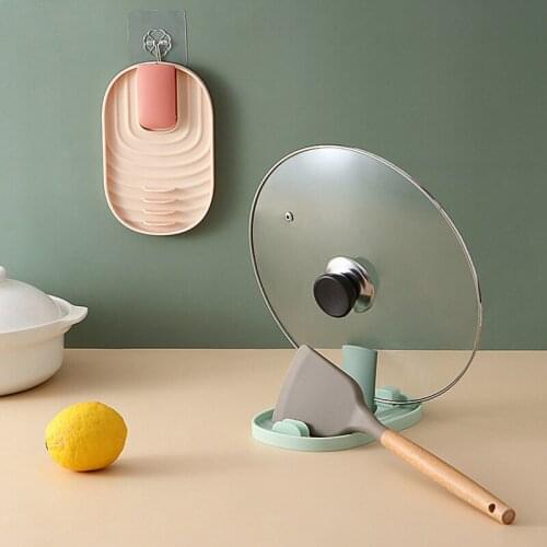 Kitchen Spatula and Lid Rack Household Cooking Spatula Mat Kitchen Storage Rack Plastic Pot Lid Rack