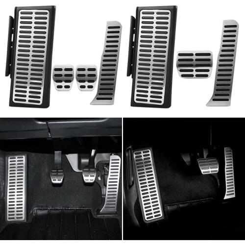 LHD Plate Stainless Manual Pedals Fuel Brake Footrest Pedal For Audi Q3 2012 2013 2014 2015 2016-2018 Replacement Pad