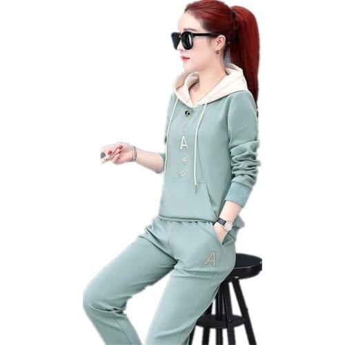 Top selling product in 2020 Lady clothes set Tracksuit Sporting suit female Hooded 2 piece set autumn NEW Women clothing 1630