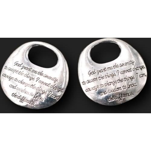 Serenity Prayer Pendant, Serenity Prayer Tag Charms, Strength Wisdom Courage Charms, Recovery Charms, Serenity Prayer Gift A2315