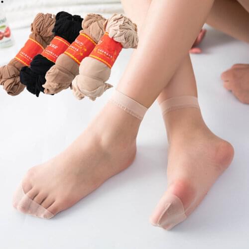 Hot Sale 10 Pairs High Quality Lady Velvet Socks Female Socks Summer Thin Silk Transparent Ankle Sox Womens Socks Wholesale