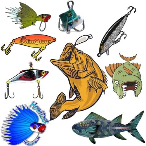 Fishing Lure Car Sticker Windshield Car Auto Motocross Moto Sport Start Racing Tuning Laptop Trunk KK Vinyl Cover Waterproof PVC