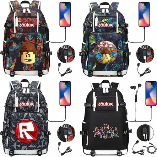 Roblox Backpack Usb Bag Anime Backpack School Backpack Bookbag Game Student Stationery Back To School