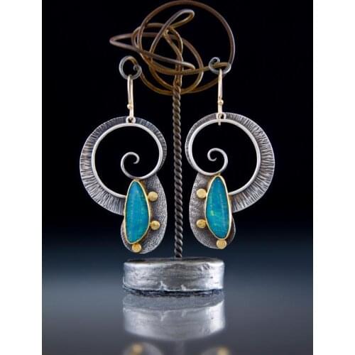 Multi Swirl Spiral Circles Rounds Earring Unique Bohemian Ethnic Vintage Beads Hanging Earrings for Women Jewelry Wholesale