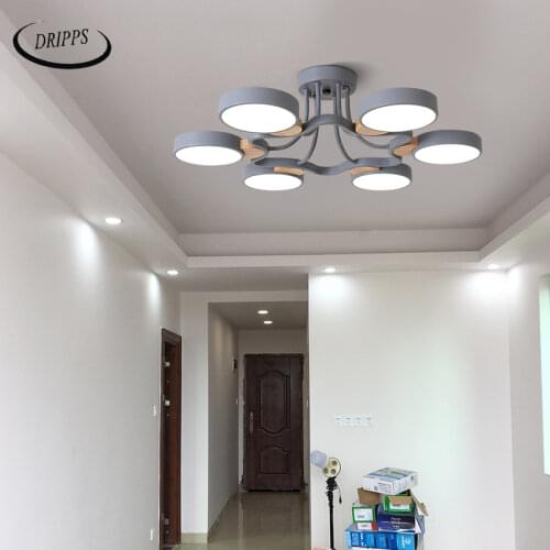 Modern living room LED chandelier simple white dining room bedroom lighting hotel shop special lamps