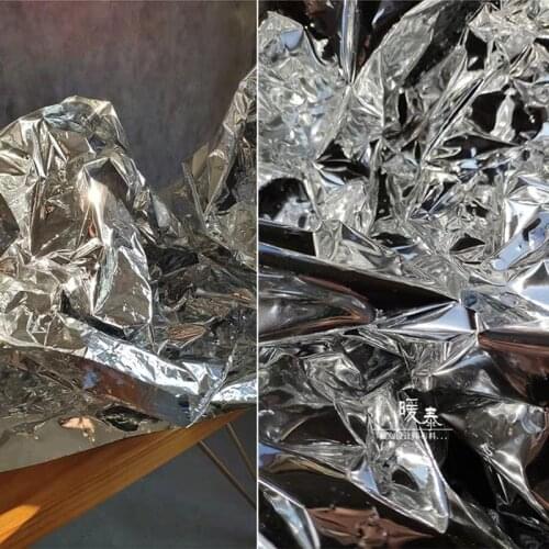 Thin TPU Fabric Double-sided Silver Mirror Reflective Cloth DIY Waterproof Clothing Bags Decor Crafts Plastic Designer Fabric