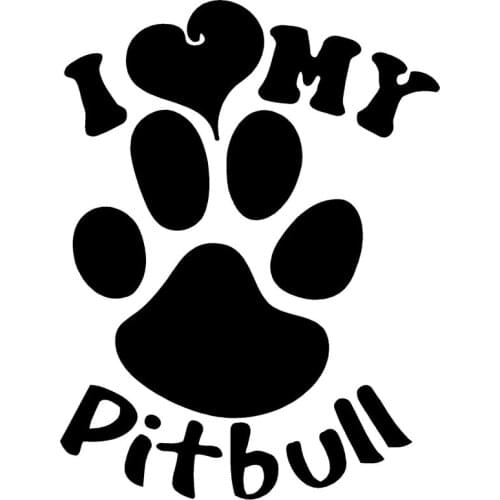 I Love My Pitbull Car-Styling Vinyl Car Sticker 12cm*15cm