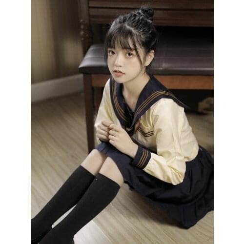 Japanese fashion JK Uniform Skirt Summer College Suit Pleated Skirt Business Attire Girls school girl uniform sailor shirt