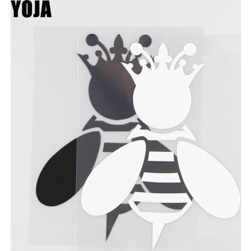 YOJA 9.8×13CM Gorgeous Queen Bee Vinyl Decal Cartoon Animals Pattern Car Stickers Black/Silve0r 19C-0163