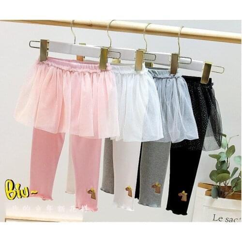 Girls culottes fake two pieces of spring and autumn baby leggings skirts spring female childrens one-year-old baby pants