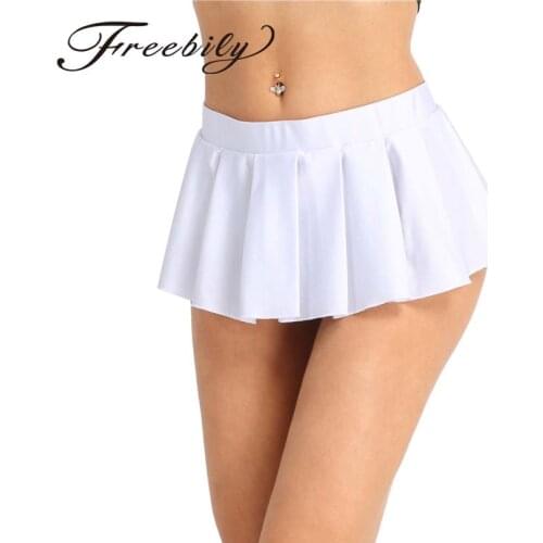 Women Schoolgirl Sexy Solid Low Rise Comfortable Pleated Mini Skirt Party Nightwear Clubwear Womens Good Stretchy Mini Skirt
