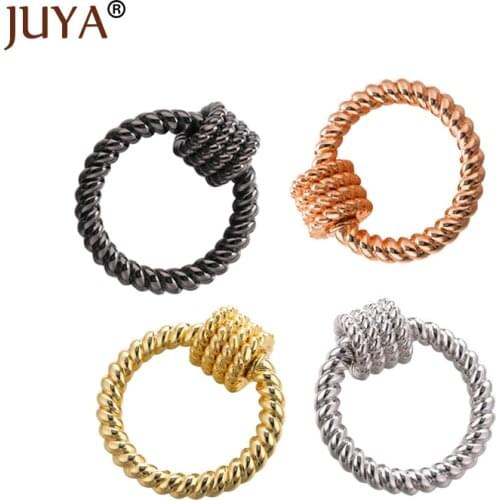 Juya Round Spiral Lock Clasp Pendants Fastener Screw Clasps for DIY Necklace Bracelet Luxury Jewelry Making Accessories Supplies