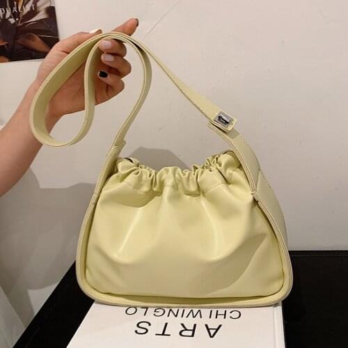 Small Leather Crossbody Bags for Women 2021 New High Quality Handbags Female Drawstring Messenger Bag Yellow Shoulder Bags Sac
