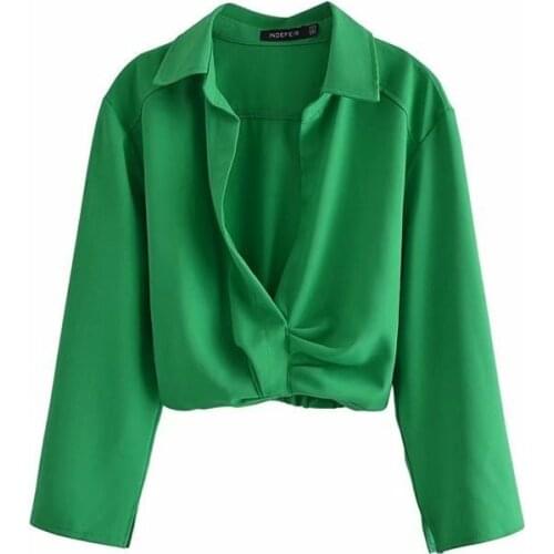 Women Clothing Set 2021 Design New Turn-down Collar Long Sleeve Solid Short Blouse Shirt+Pleated Skirt Casual Bodycon Skirts