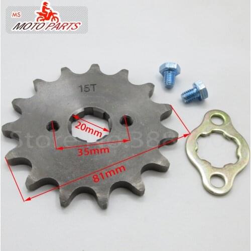 Front Engine Sprocket 520# 15T Teeth 20mm For 520Chain With Retainer Plate Locker Motorcycle Dirt Bike ATV Parts