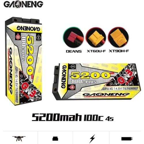 1-2pcs GNB 14.8v 6500mAh 100C/200C LiPo Battery For Remote Control Car Racing Spare Parts With Shell Upgrade LiHV 4S Battery