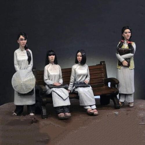 1/35 Scale Unpainted Resin Figure Vietnam War School Girls 4 figures collection figure