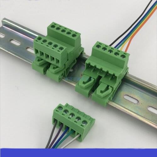 1set Weld-free docking 5.08 MM spacing rail type rail terminal 2P-24P socket plug