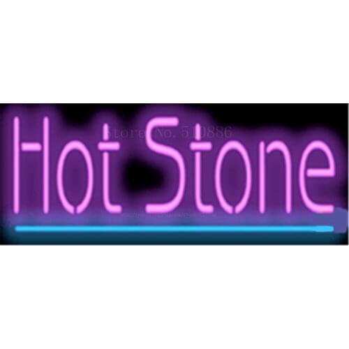 17*14" Hot Stone NEON SIGN REAL GLASS BEER BAR PUB LIGHT SIGNS store display Restaurant Shop business Advertising Lights
