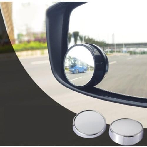 2pcs Car Rearview Round Mirror 360 Degree Super Clear Frame Adjustable Blind Zone Assisted Mirror Auto Accessories