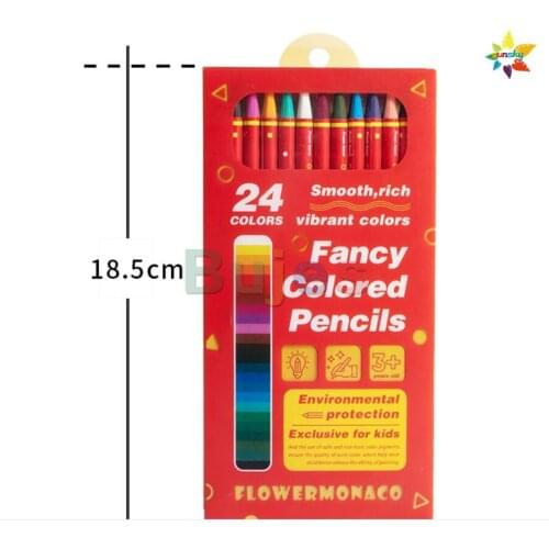 24 Color children woodless Drawing Sketch Pencil Soft oil Color Pencil Painting Coloring Artist Pencil Office ART supply