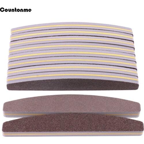 25 Pcs Double Sided Sponge Nail Files Buffer 100/180 Brown Polishing Grinding Blcok Manicure Pedicure Nail Buffers File Tools