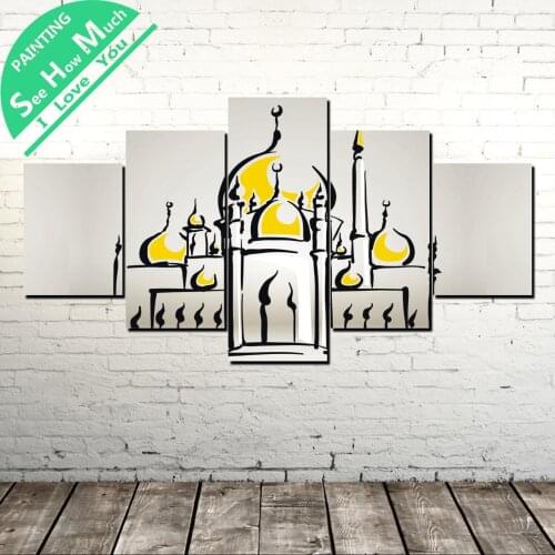 5 Piece Paints Castle Wall Art Canvas Poster and Print Canvas Painting Decorative Picture Canvas Painting Home Decor