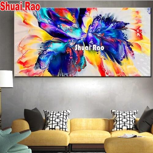 5d diy diamond painting Fantasy colorful abstract flowers diamond embroidery 3d Pictures full Square Round drill Mosaic Large