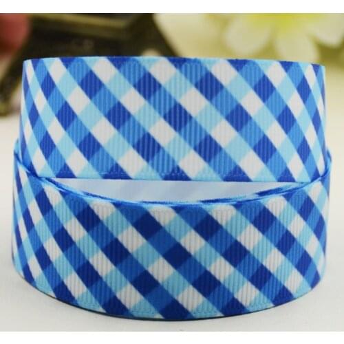 22mm 25mm 38mm 75mm Ruban satin check pattern printed Grosgrain Ribbon Hair Accessories party decoration 10 Yards X-02493