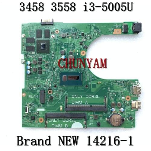 Brand NEW 14216-1 FOR Dell Inspiron 3458 3558 Laptop Motherboard I3-5005U 1XVKN CN-0YJ0V7 YJ0V7 Mainboard 100%Test